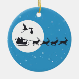 Christmas Pregnancy Ornament- Coming to Town Ceramic Tree Decoration