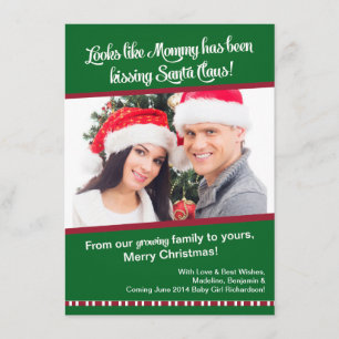 Christmas Pregnancy Photo Announcement Card- Mummy