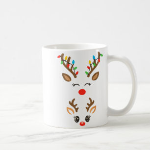 Christmas Pregnancy Reindeer Xmas Lights New Mom T Coffee Mug