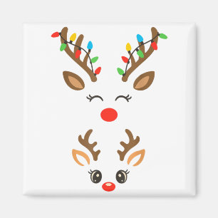 Christmas Pregnancy Reindeer Xmas Lights New Mom T Magnet