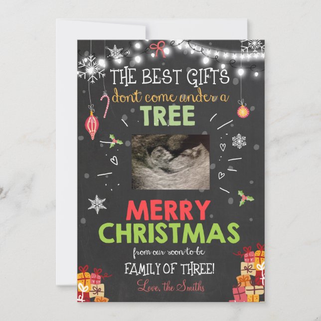 Christmas pregnancy ultrasound announcement (Front)