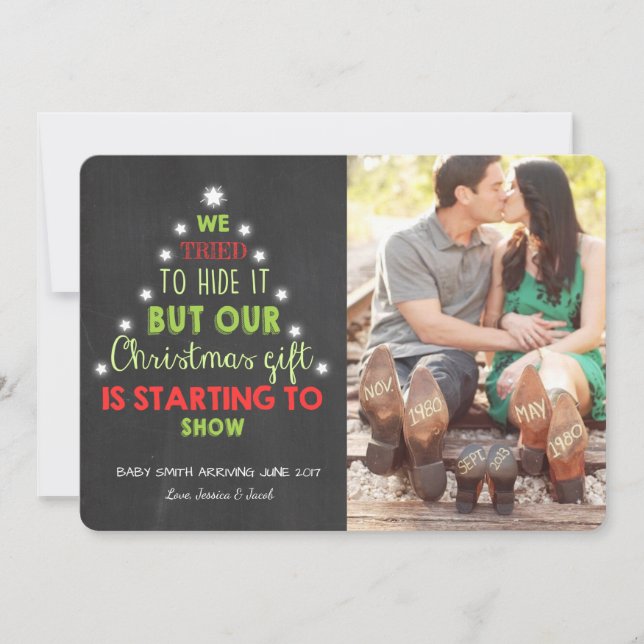 Christmas pregnancy ultrasound announcement Tree (Front)