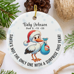  Christmas Pregnant Reveal Funny  Announcement  Ceramic Tree Decoration