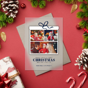 Christmas Present 3 Photo Collage Acrylic Invitations