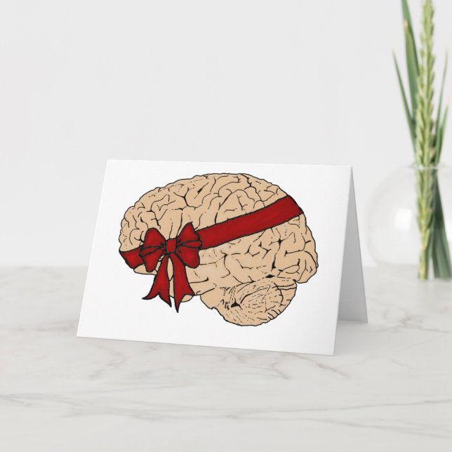 Christmas Present Brain Holiday Card (Front)