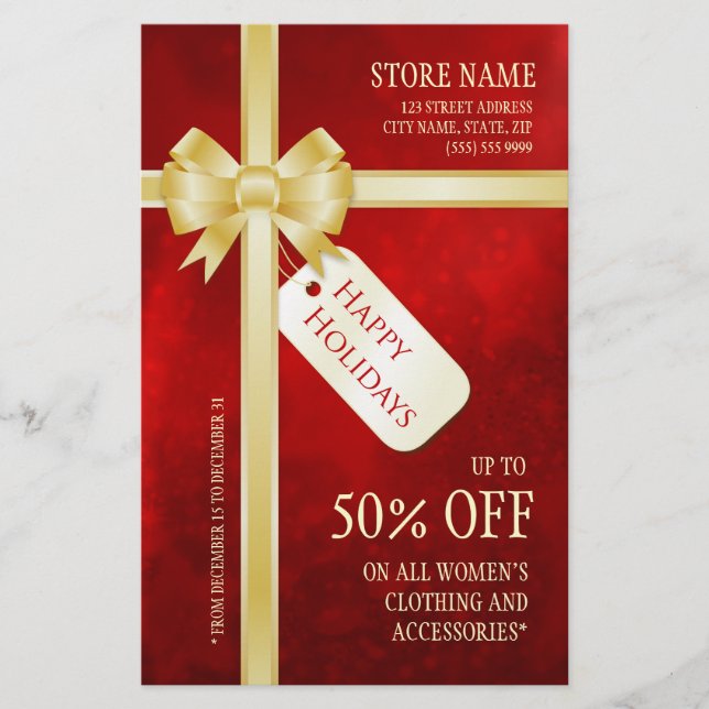 Christmas Present Holiday Sale flyer (Front)