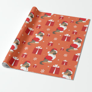 Christmas Presents And German Shepherd Pattern Wrapping Paper