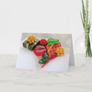 Christmas presents and sea glass card