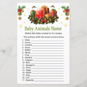 Christmas presents Baby Animals Name Game