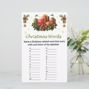 Christmas presents christmas alphabet words game