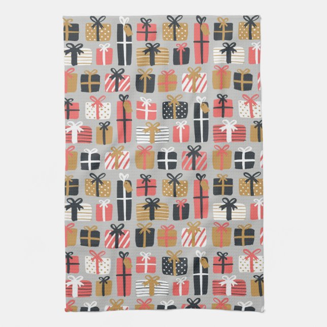 christmas presents kitchen towel (Vertical)