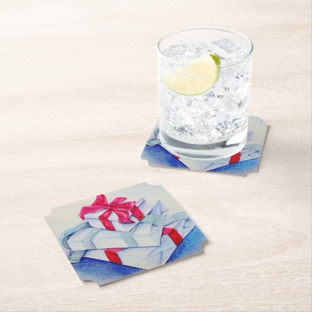 Christmas Presents Paper Coaster (Insitu)