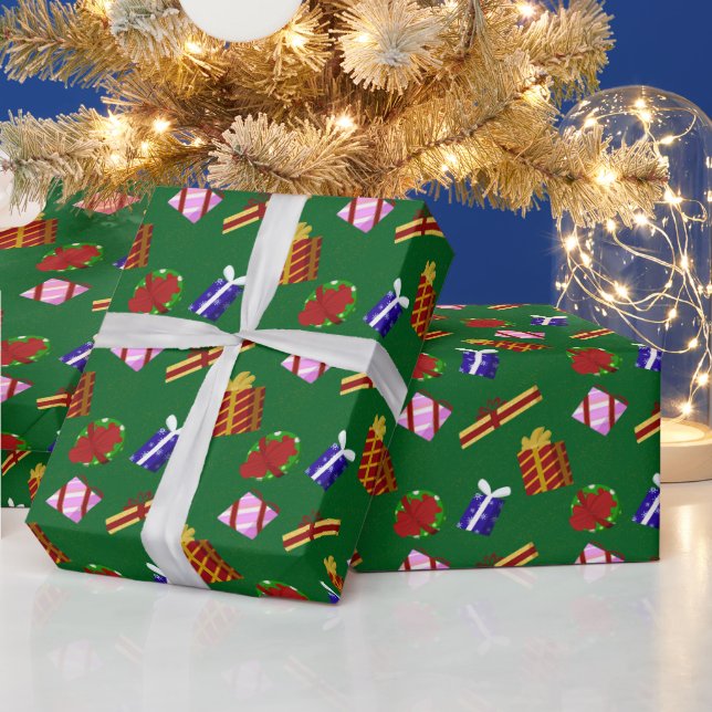 Christmas Presents Pattern Wrapping Paper (Holidays)