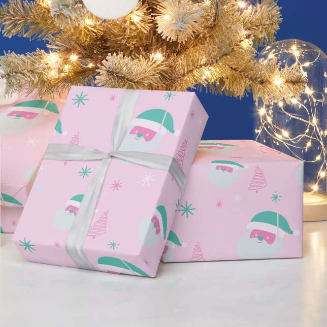 Christmas Presents Santas Snow Modern Christmas Wrapping Paper (Holidays)