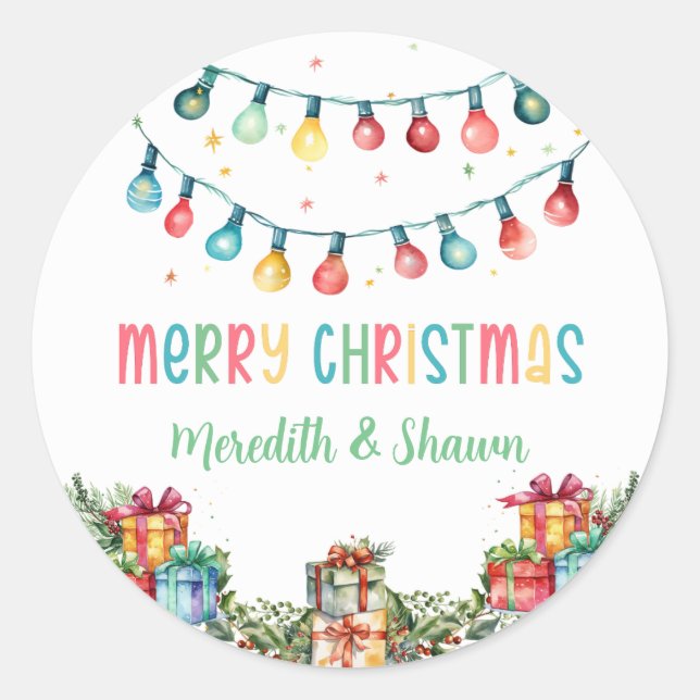 Christmas Presents & String Lights Stickers (Front)