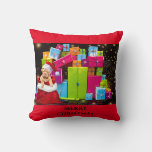 Christmas presents throw pillow. cushion