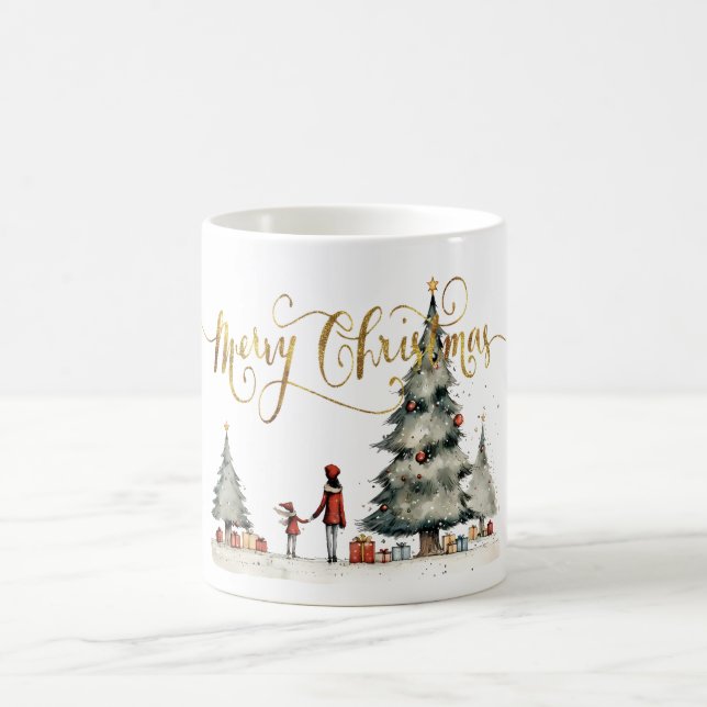 Christmas presents under the tree coffee mug (Center)