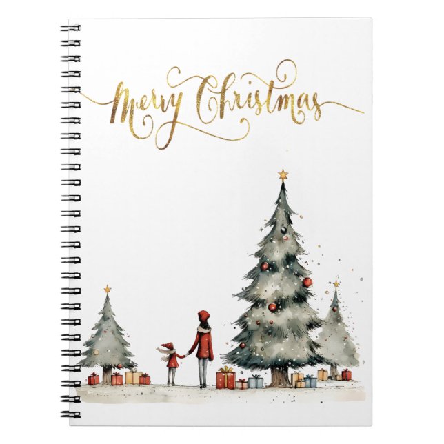 Christmas presents under the tree notebook (Front)