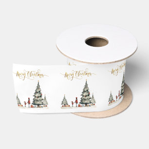 Christmas presents under the tree satin ribbon
