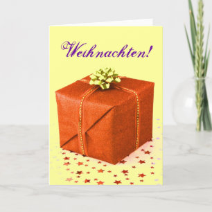 Christmas Presents Weihnachten Orange IV Holiday Card