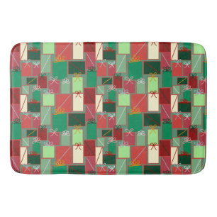 Christmas Presents with Ribbons and Bows Bath Mat