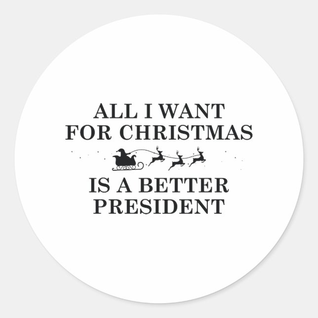 Christmas President Classic Round Sticker (Front)