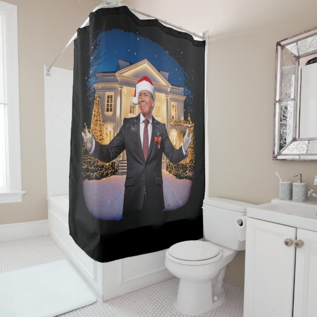 Christmas President Donald Trump Inauguration Shower Curtain (In Situ)