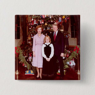Christmas President James Carter White House Butto 15 Cm Square Badge