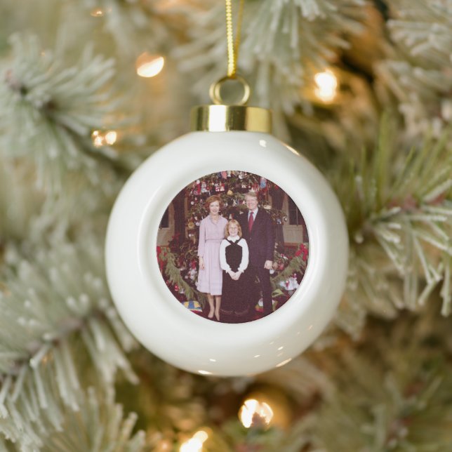 Christmas President James Jimmy Carter White House Ceramic Ball Christmas Ornament (Tree)