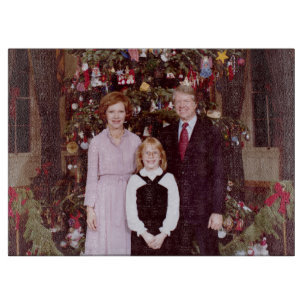 Christmas President James Jimmy Carter White House Cutting Board