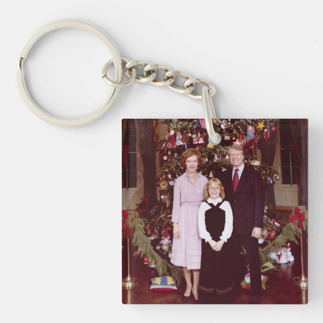 Christmas President James Jimmy Carter White House Key Ring (Front)