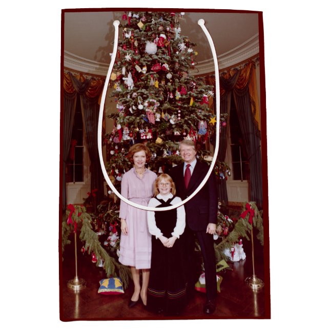 Christmas President James Jimmy Carter White House Medium Gift Bag (Front)