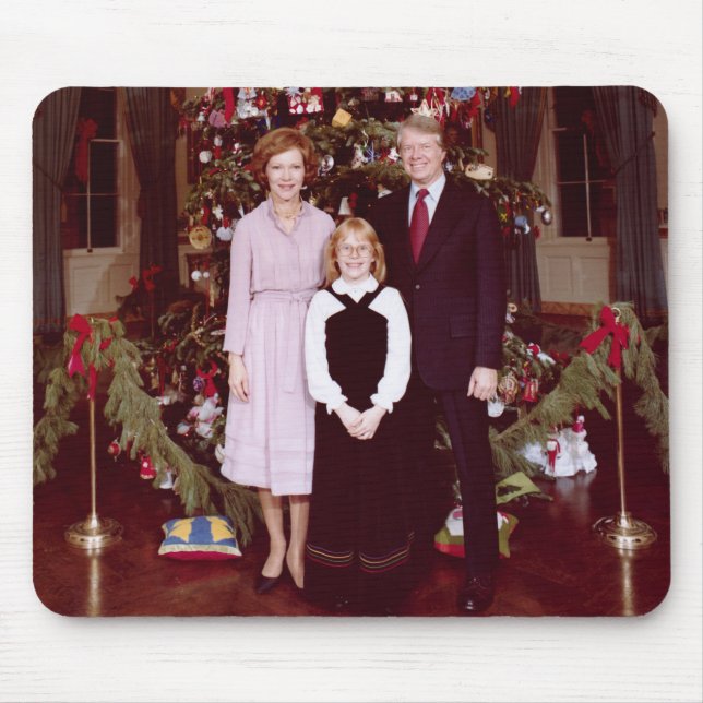 Christmas President James Jimmy Carter White House Mouse Mat (Front)