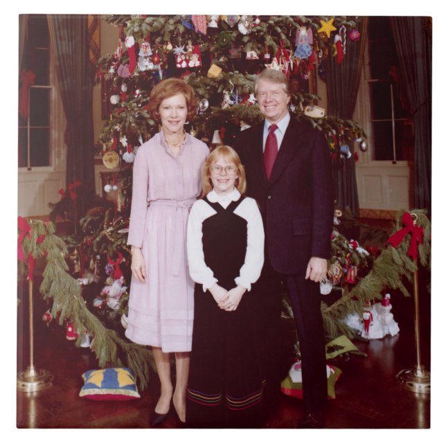 Christmas President James Jimmy Carter White House Tile (Front)