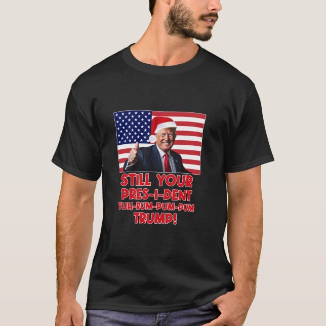 Christmas President Trump Pyjamas Matching Xmas Fu T-Shirt (Front)