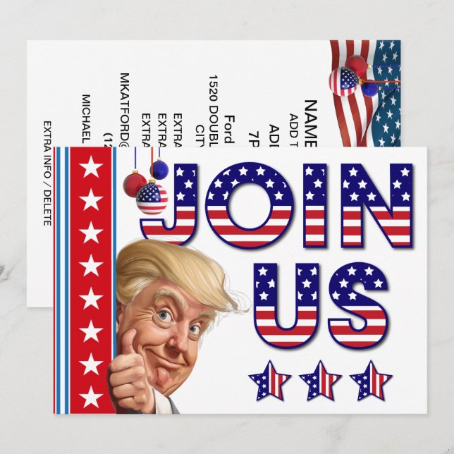 Christmas Presidential Election Celebration Invitation (Front/Back)