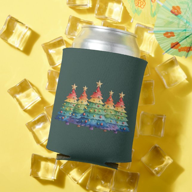 Christmas Pride Rainbow LGBTQ Equal Rights Gay  Can Cooler (In Situ Summer)