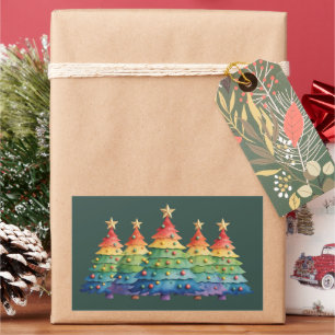 Christmas Pride Rainbow LGBTQ Equal Rights Gay  Rectangular Sticker