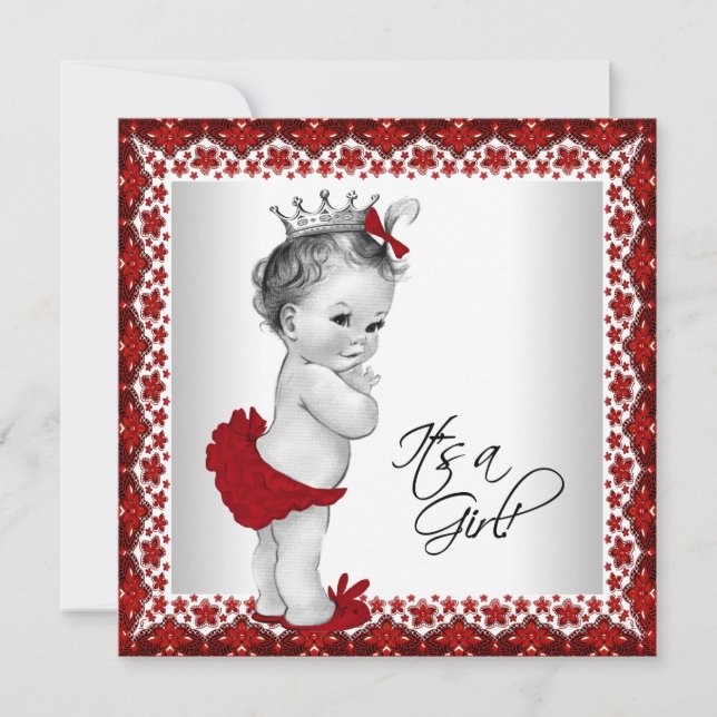 Christmas Princess Girls Christmas Baby Shower Invitation (Front)