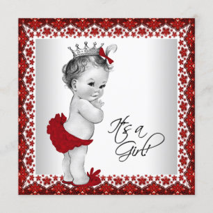 Christmas Princess Girls Christmas Baby Shower Invitation
