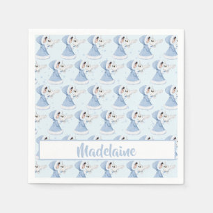 Christmas Princess Owl Winter Snowflakes Napkin
