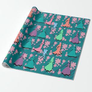 Christmas Princess Silhouette wrapping paper
