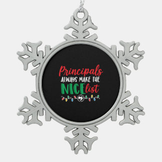 Christmas principal, principal design snowflake pewter christmas ornament
