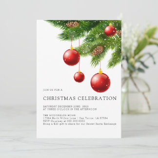 Christmas Printable Modern Christmas party minimal Invitation