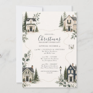 Christmas Progressive Dinner Party Neighborhood Invitation