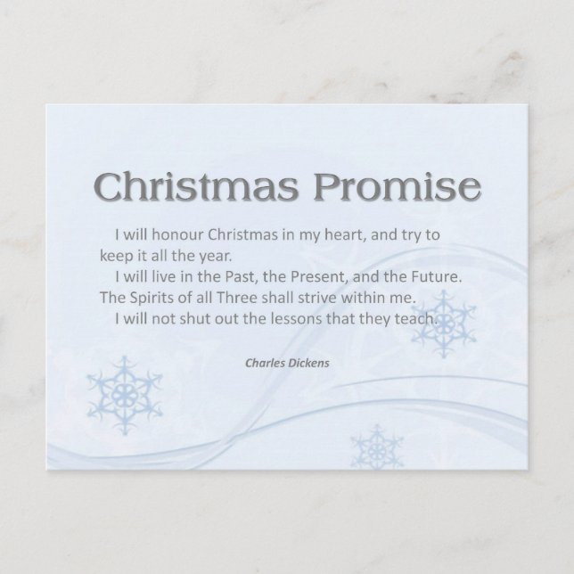 Christmas Promise Holiday Postcard (Front)