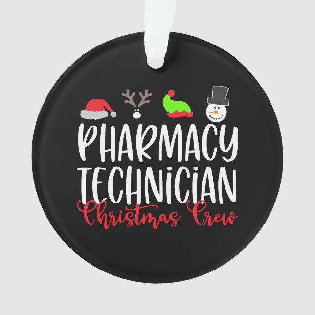 Christmas PT Pharmacy tech technician Ornament (Front)