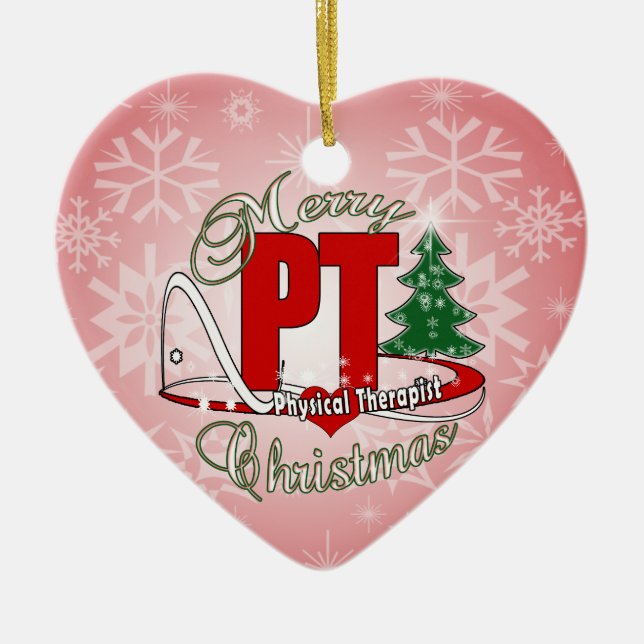 CHRISTMAS PT Physical Therapist Ceramic Tree Decoration (Front)