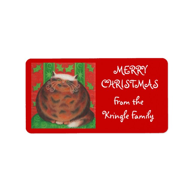 Christmas Pud 'from family' gift tag red (Front)