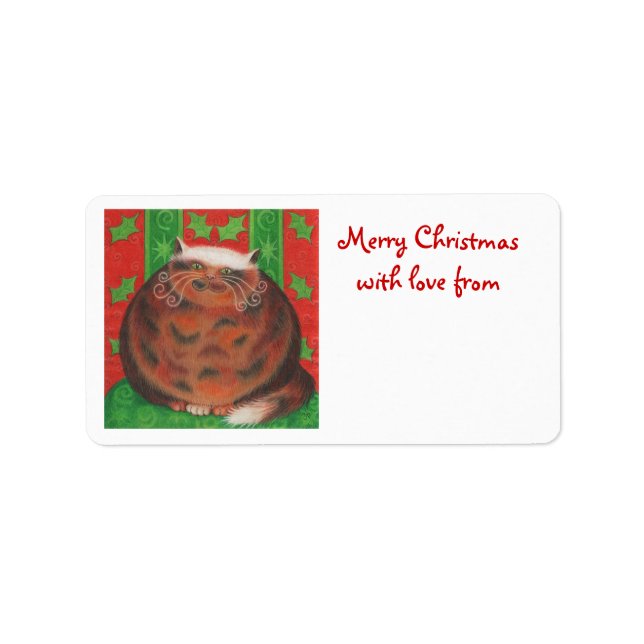 Christmas Pud 'with love from' gift tag white (Front)